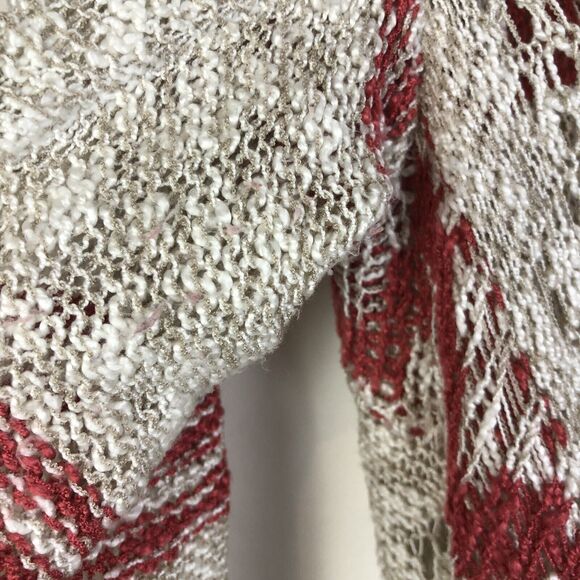 TORRID Tan Red Boho Southwest Draped Fringe Open Knit Sweater 00 Medium/Large - Picture 12 of 12